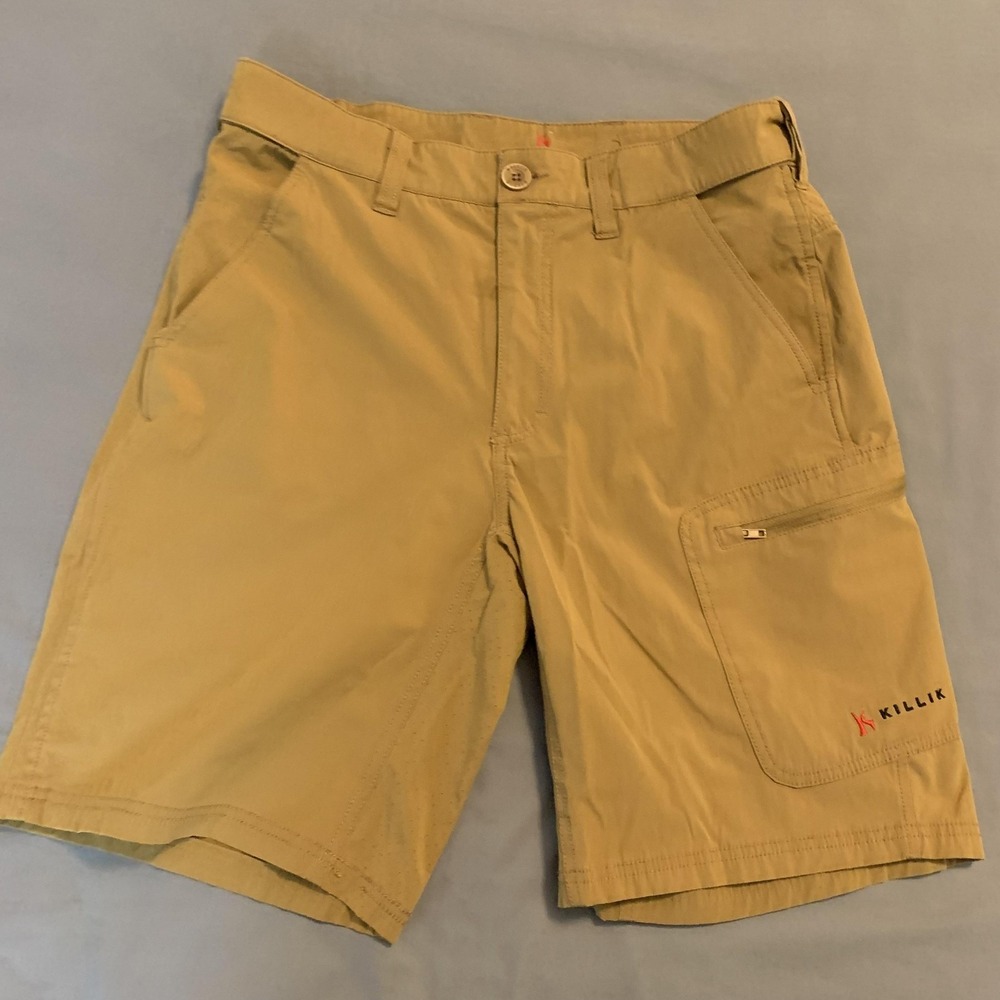 Killik Shorts Mens 32 Tan Cargo Hiking Outdoor Quick Dry Stretch Mesh‎ Lined